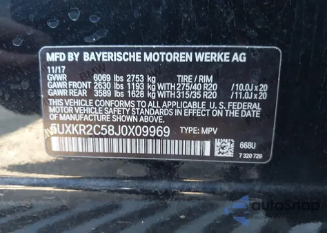 2018 BMW X5 Sdrive35I from USA, damaged, VIN 5UXKR2C58J0X09969